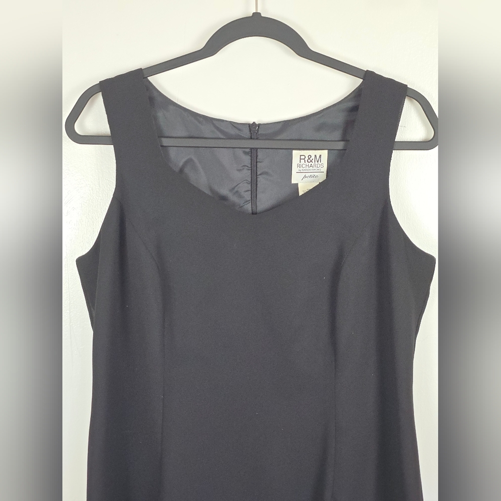 Vintage R&M Richards Black Sheath Dress 12P - Picture 3 of 8